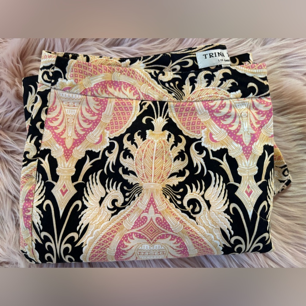 Trina Turk Pink, Black, and Cream Boot Cut Pants - Picture 12 of 12